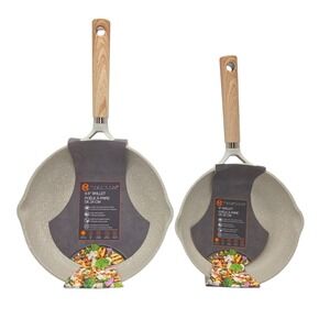 Masterclass Premium Cookware 8" & 9.5" Frying Pan Skillet Set  Greige Induction